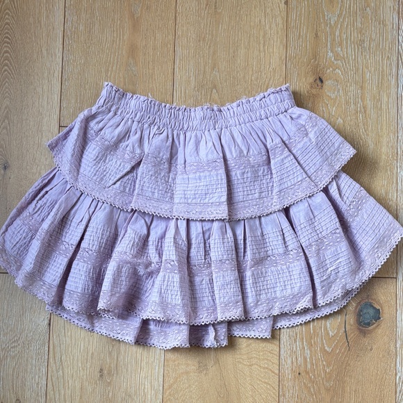 LoveShackFancy Dresses & Skirts - LoveShackFancy Lilac Ruffle Mini Heritage  Skirt
